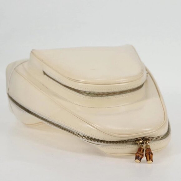 GUCCI Body Bag Enamel White Gold 003 2113 0027 Auth bs28429 - Picture 8 of 16